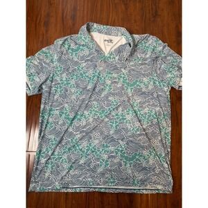 Reyn Spooner Polo Shirt Mens X-Large Hawaiian Aloha Limited Issue Performance